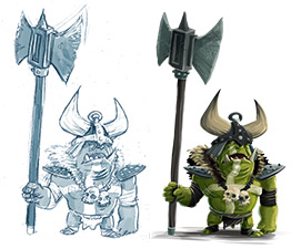 Mike Deas illustration Tiny Realms Mobile Action Strategy game Orcs